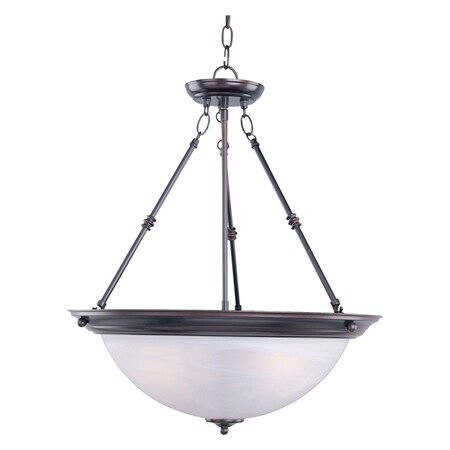 Maxim Three Light Oil Rubbed Bronze Marble Glass Up Pendant 5846MROI